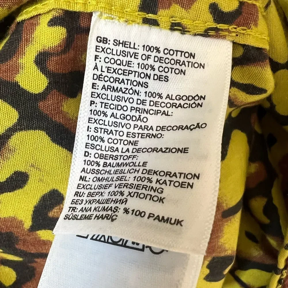The North Face Yellow and Brown All Over Print button Shirt Size Medium
